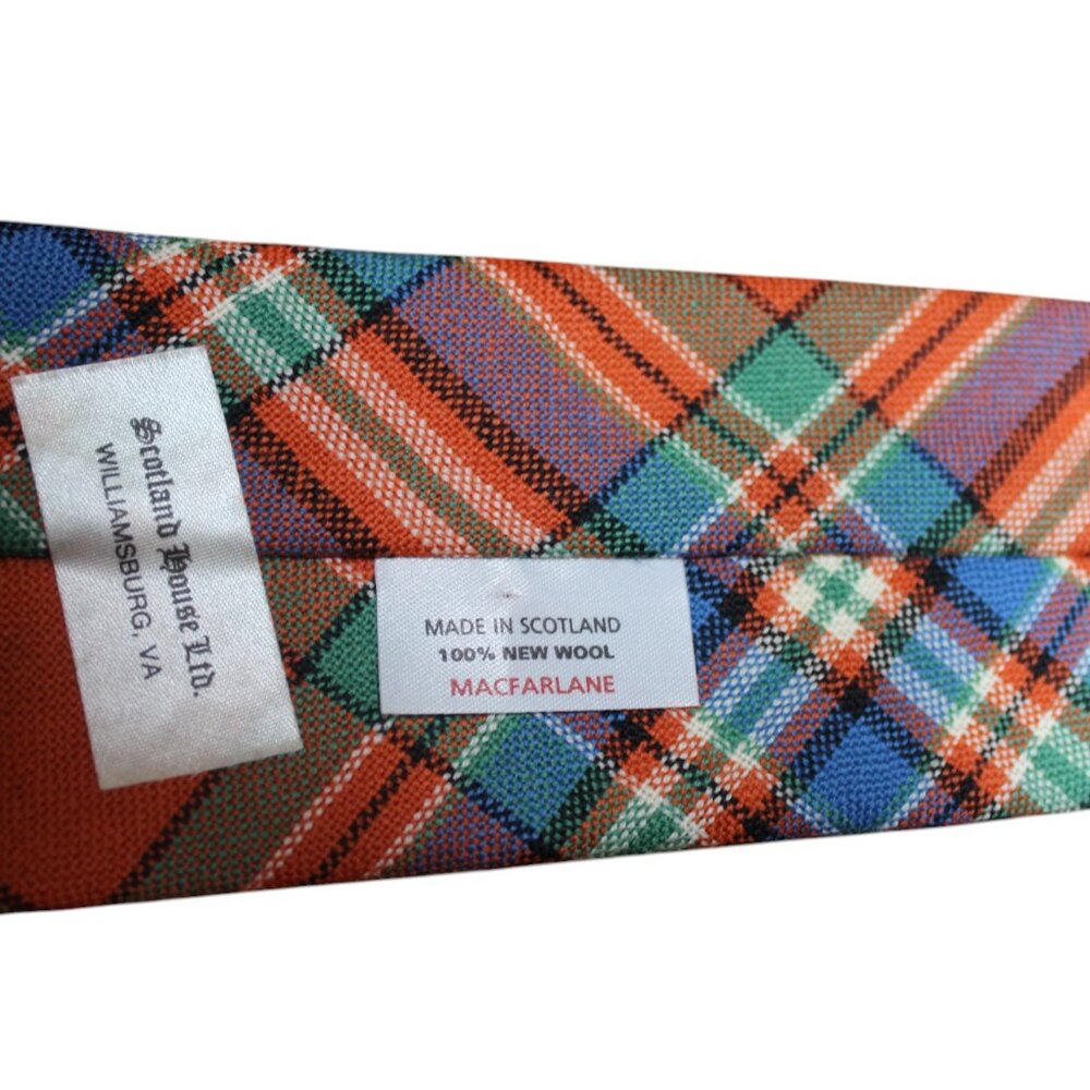 TIE SALE! MACFARLANE 100% NEW WOOL MADE IN SCOTLAND TARTAN TIE 60" NEW - Picture 5 of 7